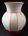 Vase with red lines - Teichert, Meissen