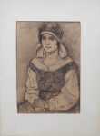 Stribrny Vladimir - Portrait of a Girl in Slavic clothing or costume